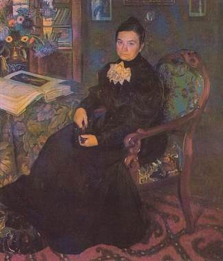 艺术家母亲E.Kustodieva的肖像 Portrait of E.Kustodieva, Artist’s Mother，鲍里斯·克斯托依列夫