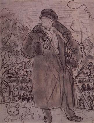 F.I.夏利亚平的肖像 Portrait of F.I. Chaliapin (1920 – 1921)，鲍里斯·克斯托依列夫