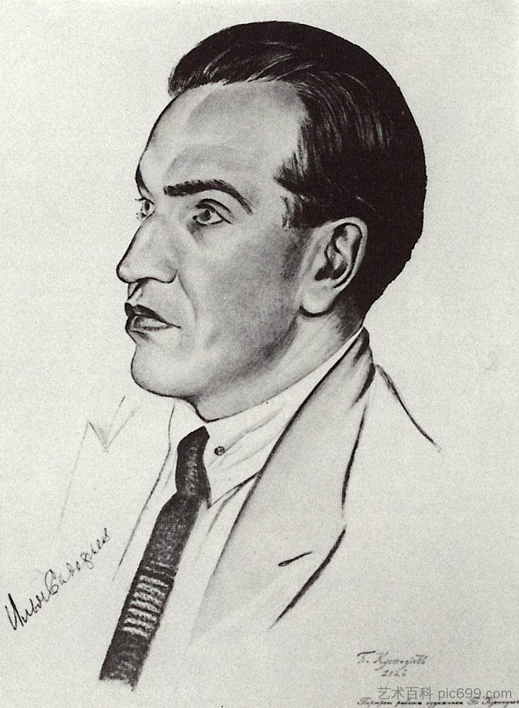 I.I.萨多夫的肖像 Portrait of I.I. Sadofev (1926),鲍里斯·克斯托依列夫