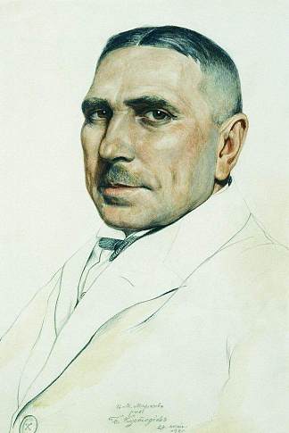 马尔科夫的肖像 Portrait of I.M. Markov (1921)，鲍里斯·克斯托依列夫