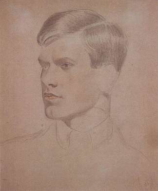K.B.库斯托季耶夫的肖像 Portrait of K.B. Kustodiev (1921)，鲍里斯·克斯托依列夫