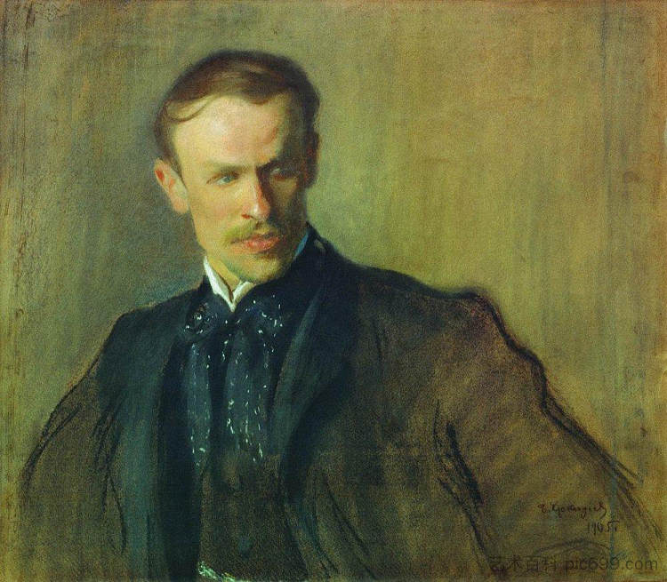 L.P.阿尔布雷希特的肖像 Portrait of L.P. Albrecht (1905),鲍里斯·克斯托依列夫