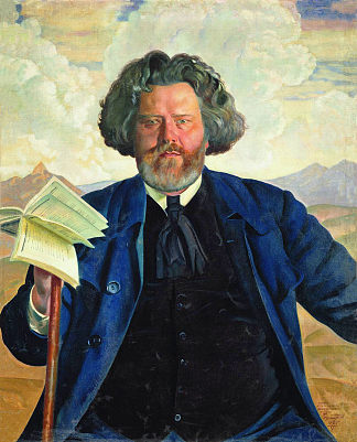 马克西米利安·沃洛申的肖像 Portrait of Maximilian Voloshin (1924)，鲍里斯·克斯托依列夫