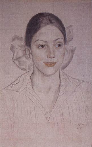 N.A.库兹涅佐娃的肖像 Portrait of N.A. Kuznetsova (1919)，鲍里斯·克斯托依列夫