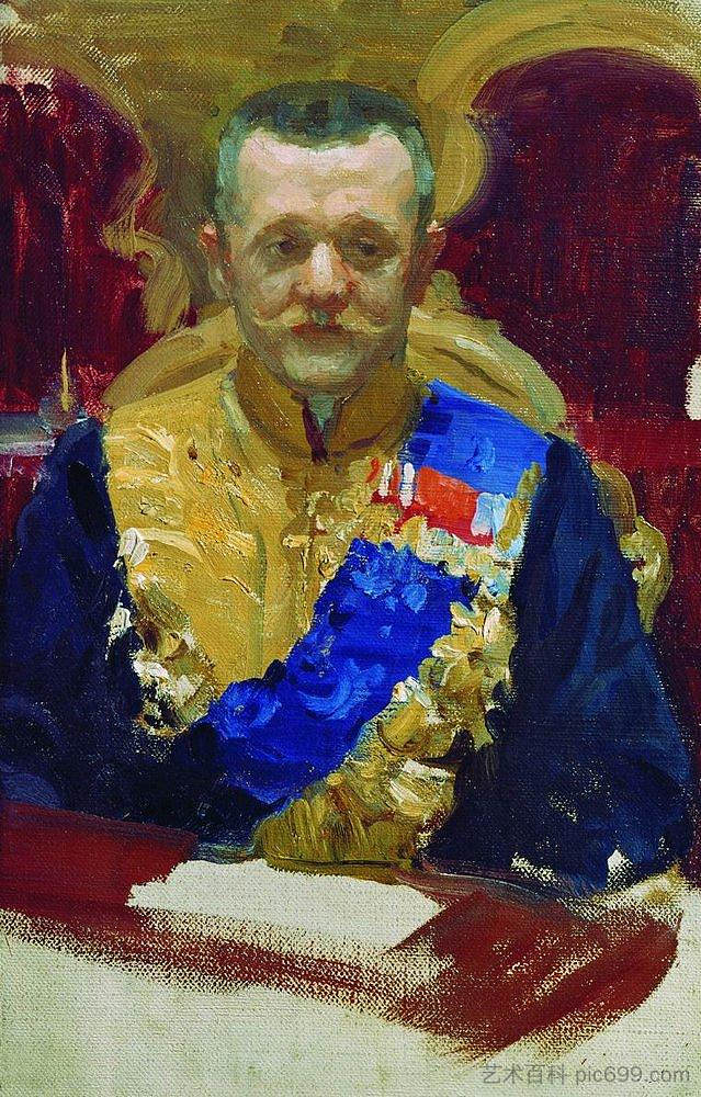 N.V.穆拉维耶夫的肖像 Portrait of N.V. Muraviev (1902 - 1903),鲍里斯·克斯托依列夫