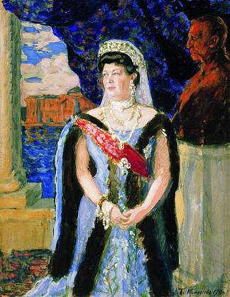 玛丽亚·巴甫洛夫娜大公夫人的肖像 Portrait of the Grand Duchess Maria Pavlovna (1911)，鲍里斯·克斯托依列夫