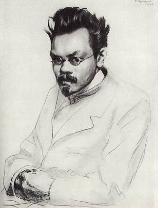作家 A.M. 雷米佐夫的肖像 Portrait of the writer A.M. Remizov (1907)，鲍里斯·克斯托依列夫