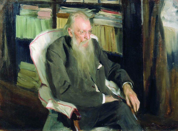 作家D.L.莫尔多夫采夫的肖像 Portrait of the writer D.L. Mordovtsev (1901)，鲍里斯·克斯托依列夫