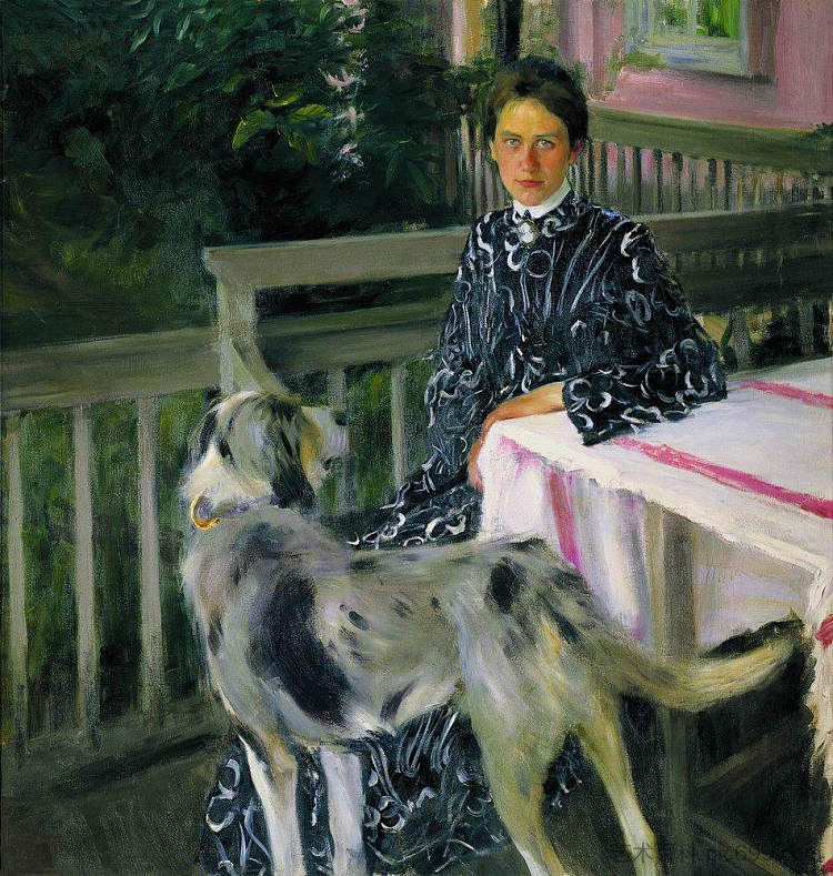 尤利娅·叶夫斯塔菲耶夫娜·库斯托季耶娃的肖像,艺术家的妻子 Portrait of Yulia Yevstafievna Kustodieva, the artist's wife (1903),鲍里斯·克斯托依列夫