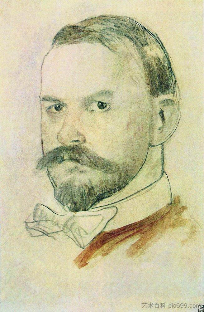 自画像 Self Portrait (1904),鲍里斯·克斯托依列夫