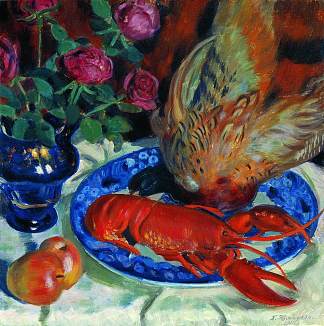 静物与野鸡 Still Life with Pheasant (1914)，鲍里斯·克斯托依列夫