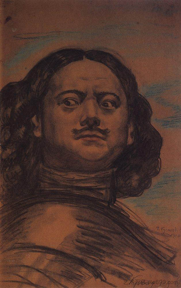 彼得大帝的头 The head of Peter the Great (1910),鲍里斯·克斯托依列夫