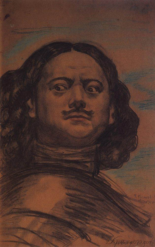 彼得大帝的头 The head of Peter the Great (1910)，鲍里斯·克斯托依列夫