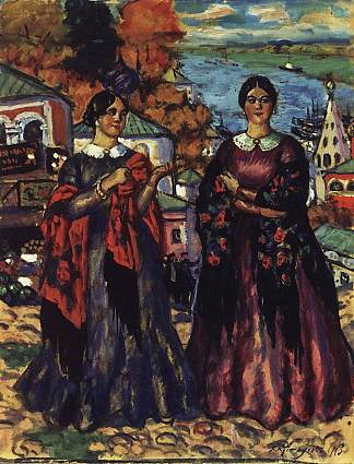 两个商人的妻子 Two Merchant’s wifes (1913)，鲍里斯·克斯托依列夫