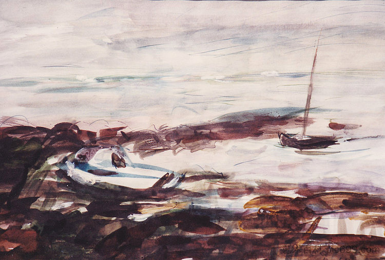 海上静谧 Quietness on the Ocean (c.1992)，玛丽亚·博佐基