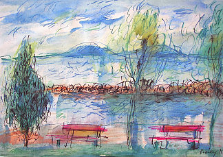 在巴拉顿湖 At Lake Balaton (c.1981)，玛丽亚·博佐基
