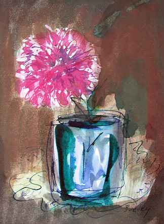 蓝色花瓶中的康乃馨 Carnation in a Blue Vase (1993)，玛丽亚·博佐基