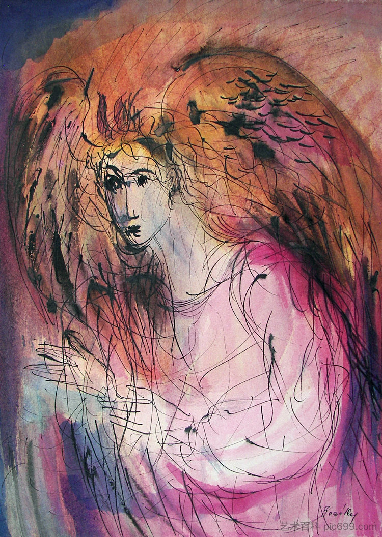 天使报喜 Angel of the Annunciation (c.1984; Budapest,Hungary  )，玛丽亚·博佐基