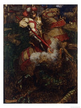 圣乔治屠龙 St George Slaying the Dragon (1908)，拜厄姆·肖