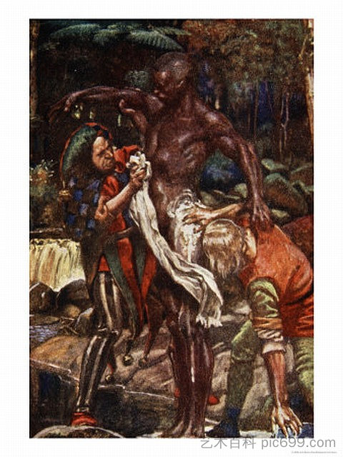 傻瓜和机智地从朝圣者的进步中洗掉一个人 Fool and Want-wit Washing a Man from the Pilgrim's Progress，拜厄姆·肖