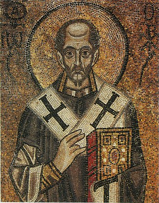 约翰·金口 John Chrysostom (c.1030)，拜占庭马赛克