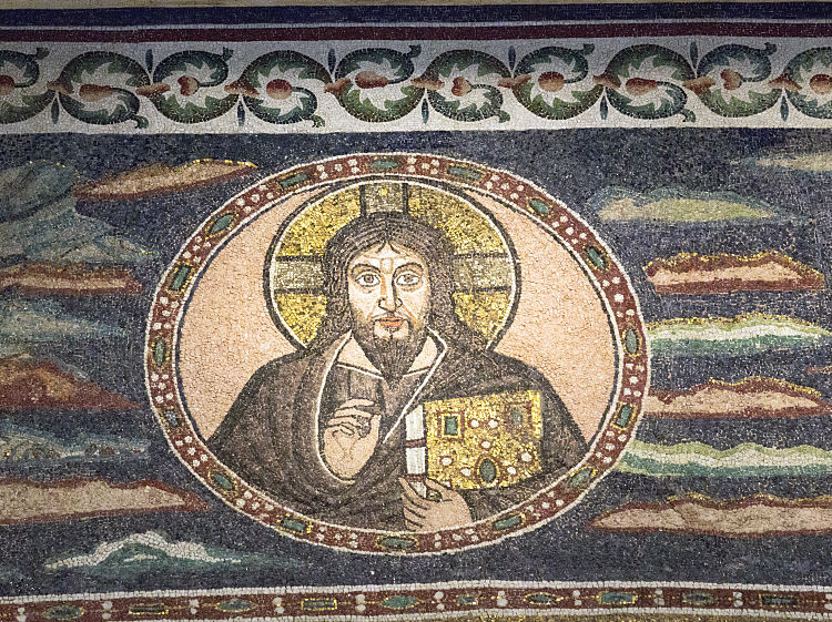 祝福基督马赛克 Blessing Christ Mosaic (c.549)，拜占庭马赛克