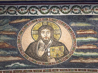 祝福基督马赛克 Blessing Christ Mosaic (c.549)，拜占庭马赛克