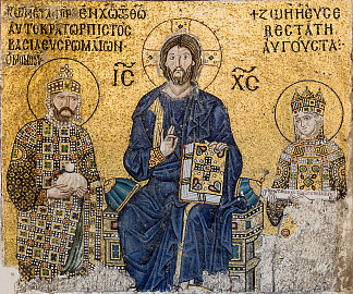 佐伊皇后马赛克 the Empress Zoe Mosaics (c.1050)，拜占庭马赛克