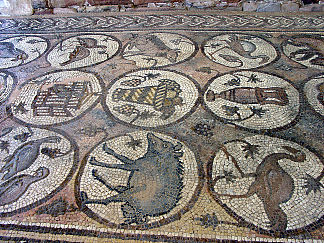 佩特拉教堂地板马赛克 Petra Church Floor Mosaic (c.450 – c.550)，拜占庭马赛克