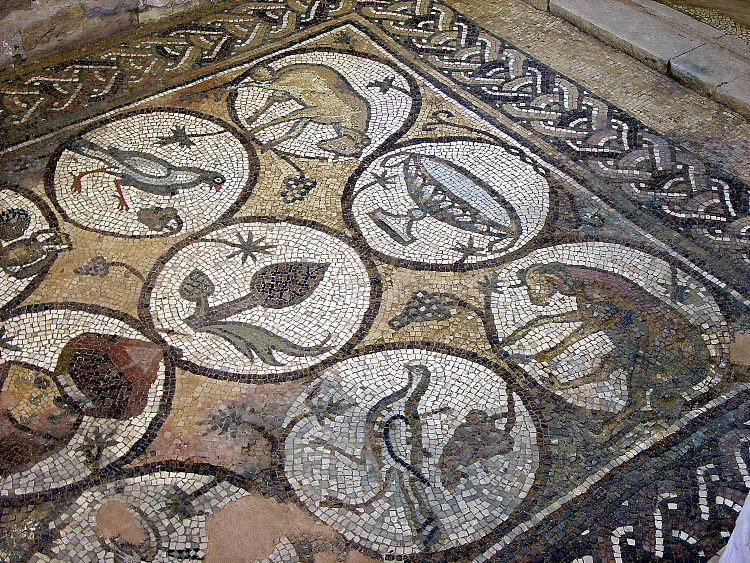 佩特拉教堂地板马赛克 Petra Church Floor Mosaic (c.450 - c.550)，拜占庭马赛克