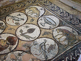 佩特拉教堂地板马赛克 Petra Church Floor Mosaic (c.450 – c.550)，拜占庭马赛克