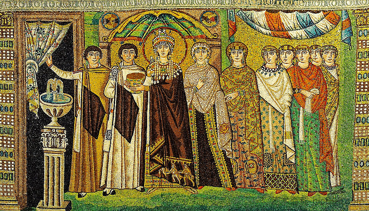 狄奥多拉的马赛克 Mosaic of Theodora (c.547),拜占庭马赛克