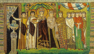 狄奥多拉的马赛克 Mosaic of Theodora (c.547)，拜占庭马赛克