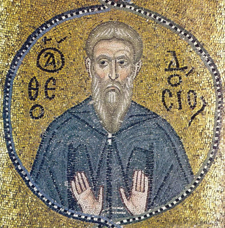 塞诺比亚克人狄奥多西 Theodosius the Cenobiarch (c.1056)，拜占庭马赛克