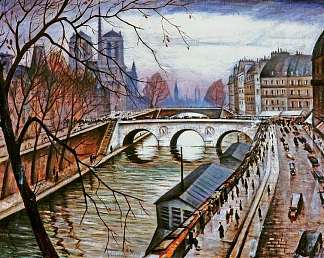 巴黎圣母院从奥古斯丁码头 Notre Dame De Paris from Quai Des Grands Augustins (1920 – 1930)，内文森