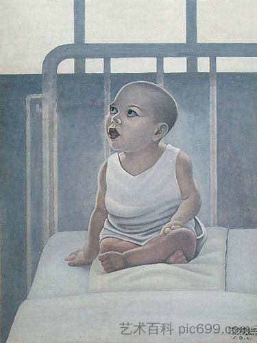 婴儿床上的婴儿 Bambino sul lettino (1940)，本蒂沃利奥