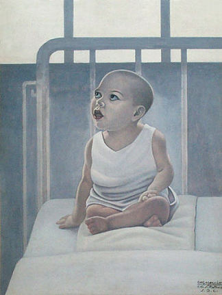 婴儿床上的婴儿 Bambino sul lettino (1940)，本蒂沃利奥