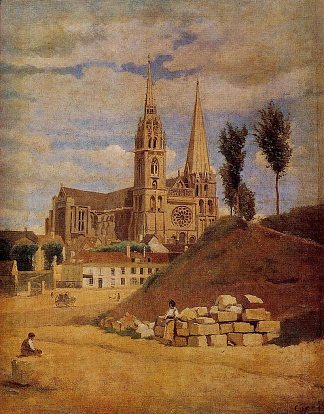 沙特尔大教堂 Chartres Cathedral (1830)，卡米耶·柯罗