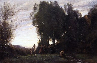 若虫圈，早晨 Circle of Nymphs, Morning (c.1857)，卡米耶·柯罗