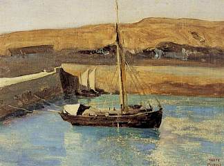 翁弗勒尔渔船 Honfleur Fishing Boat (c.1830)，卡米耶·柯罗