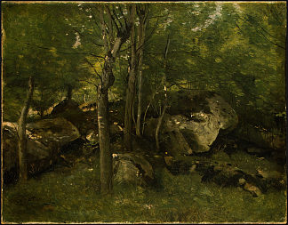 在枫丹白露森林 In the Forest of Fontainebleau (c.1860 – c.1865)，卡米耶·柯罗