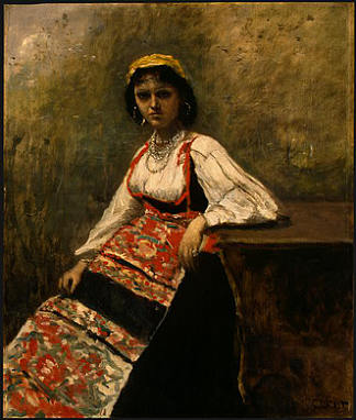 意大利女孩 Italian Girl (c.1871 – c.1872)，卡米耶·柯罗