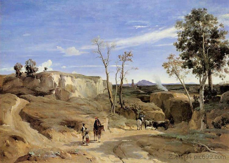 拉切尔瓦拉，罗马乡村 La Cervara, the Roman Countryside (c.1830 - c.1831)，卡米耶·柯罗