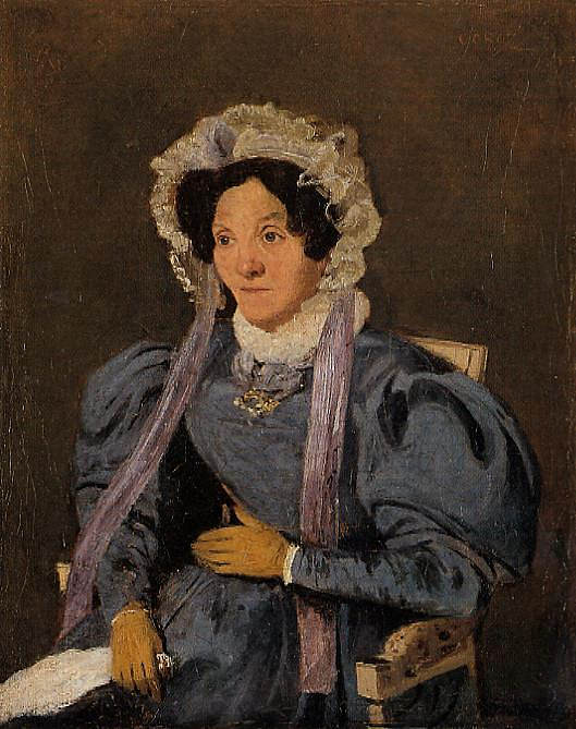 柯罗夫人,艺术家的母亲,原名玛丽·弗朗索瓦丝·奥伯森 Madame Corot, the Artist's Mother, Born Marie Francoise Oberson (c.1834 - c.1835),卡米耶·柯罗