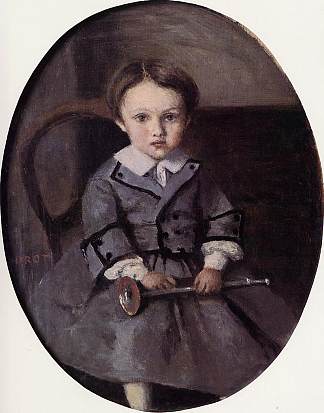 小时候的莫里斯·罗伯特 Maurice Robert as a Child (1857)，卡米耶·柯罗