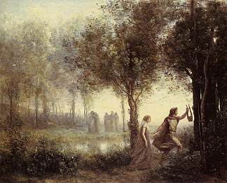 俄耳甫斯带领来自冥界的欧律狄刻 Orpheus Leading Eurydice from the Underworld (1861)，卡米耶·柯罗