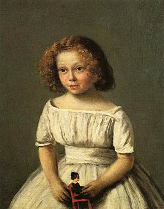朗格隆夫人的肖像，四岁 Portrait of Madame Langeron, Four Years Old (1845)，卡米耶·柯罗