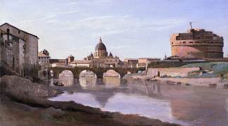 罗马， 圣安吉洛城堡 Rome, Castle Sant Angelo (c.1826 – c.1827)，卡米耶·柯罗