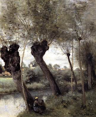 圣尼古拉斯莱斯阿拉斯，斯卡普河畔的柳树 Saint Nicholas les Arras, Willows on the Banks of the Scarpe (1871 – 1872)，卡米耶·柯罗