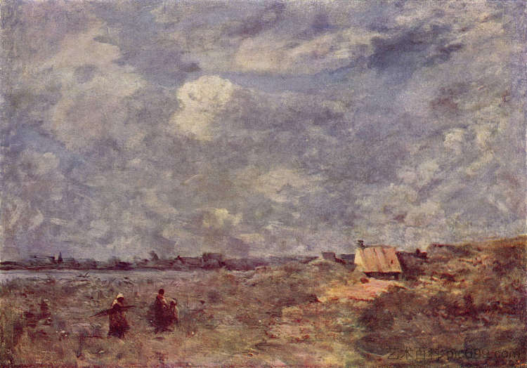 暴风雨天气，加来海峡 Stormy Weather, Pas de Calais (c.1870)，卡米耶·柯罗